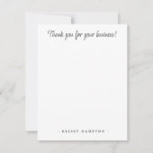 Vielen Dank für Ihre Business Note Card Mitteilungskarte (Vorderseite)