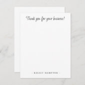 Vielen Dank für Ihre Business Note Card Mitteilungskarte (Vorne/Hinten)