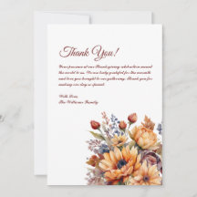 Vielen Dank für Ihre Card Watercolor Fall Blume-
