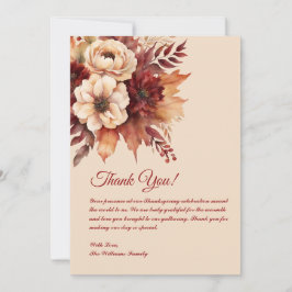 Vielen Dank für Ihre Card Watercolor Fall Blume- Einladung