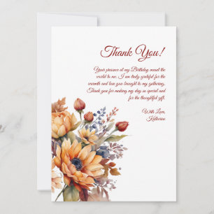 Vielen Dank für Ihre Card Watercolor Fall Blume- Einladung