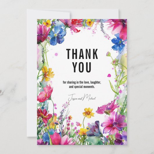 Vielen Dank für Ihre Dankeschön an Meadow Blooms C Dankeskarte (Vorderseite)