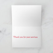 Vielen Dank für Ihre Dienste Dankeskarte (Innenseite)