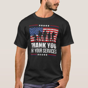 Vielen Dank für Ihre Dienste patriotische Veterane T-Shirt