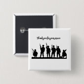 Vielen Dank für Ihre Dienstsoldaten Black&White Button (Vorne & Hinten)