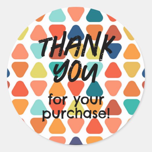 Vielen Dank für Ihre Einkauf Sticker Triangle Colo (Vorderseite)