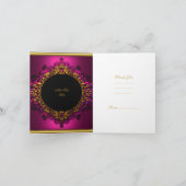 Vielen Dank für Ihre Elegant Dark Pink Gold Black Dankeskarte (Innenseite)