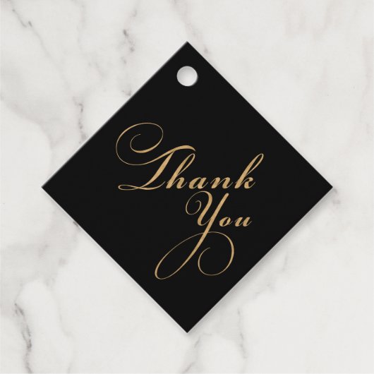 Vielen Dank für Ihre elegante Black Gold Hochzeit Geschenkanhänger (Vorderseite)