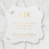 Vielen Dank für Ihre elegante Monogram Gold Foil H Geschenkanhänger (Vorderseite)