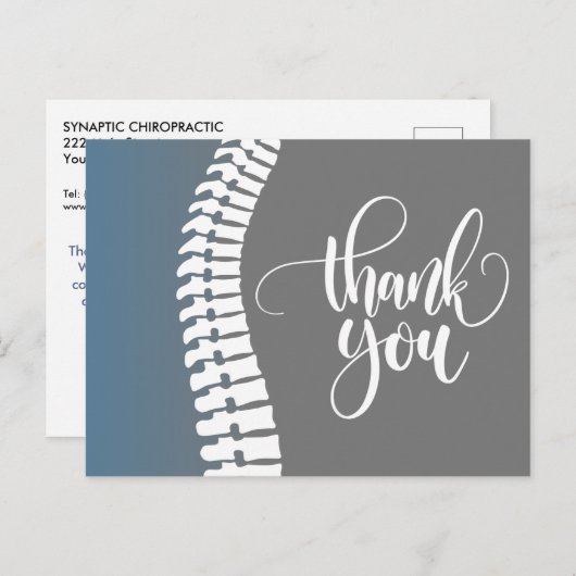 Vielen Dank für Ihre Empfehlung 2 Chiropraktik Postkarte (Vorne/Hinten)