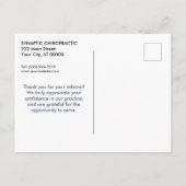 Vielen Dank für Ihre Empfehlung 2 Chiropraktik Postkarte (Rückseite)