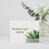 Vielen Dank für Ihre Empfehlung Moderne Pflanze Bu Postkarte (Stehend Vorderseite)