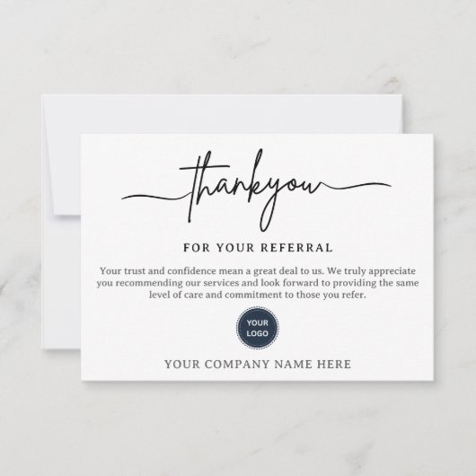 Vielen Dank für Ihre Empfehlungskarte (Vorderseite)