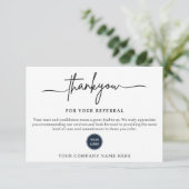 Vielen Dank für Ihre Empfehlungskarte (Stehend Vorderseite)