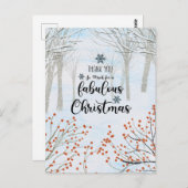 Vielen Dank für Ihre fantastischen Weihnachten Postkarte (Vorne/Hinten)