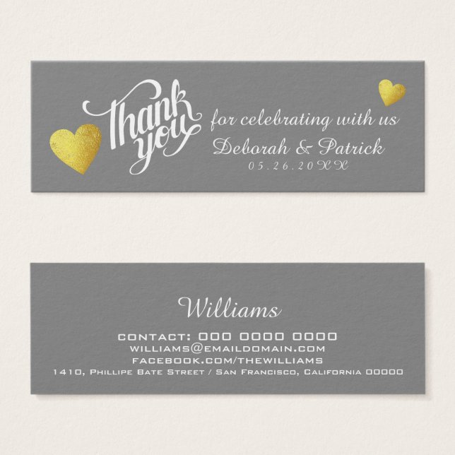Vielen Dank für Ihre Feier mit uns, Hochzeit (Vorne & Hinten)