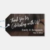 Vielen Dank für Ihre Feier mit uns Holzfalke Geschenkanhänger (Rückseite Horizontal)