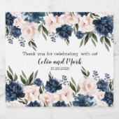 Vielen Dank für Ihre Feier mit uns Rosa und Blau Schaumweinetikett (Einzelnes Label)