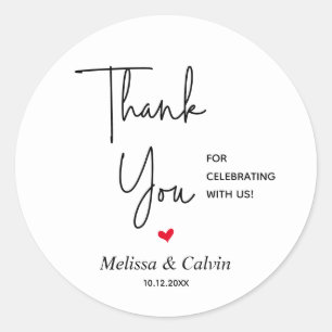 Vielen Dank für Ihre Feier mit uns Wedding Sticker