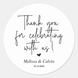 Vielen Dank für Ihre Feier mit uns Wedding Sticker