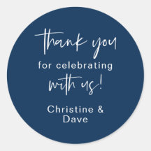 Vielen Dank für Ihre Feier mit uns Wedding Sticker