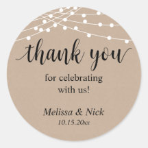Vielen Dank für Ihre Feier mit uns Wedding Sticker