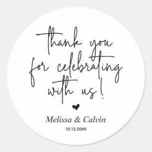 Vielen Dank für Ihre Feier mit uns Wedding Sticker