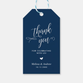 Vielen Dank für Ihre Feier, Navy Blue, Wedding Geschenkanhänger