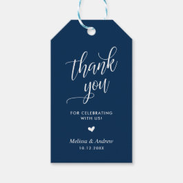 Vielen Dank für Ihre Feier, Navy Blue, Wedding Geschenkanhänger