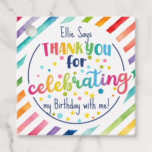 Vielen Dank für Ihre feierliche Begrüßung mit mir  Geschenkanhänger (Vorderseite)