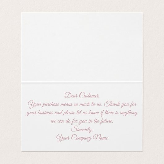 Vielen Dank für Ihre florale Boutique Visitenkarten (Innenseite Aufgefaltet)