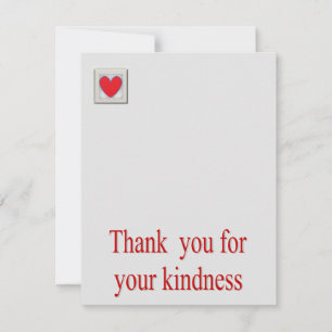 Vielen Dank für Ihre Freundlichkeit Red Heart Dankeskarte