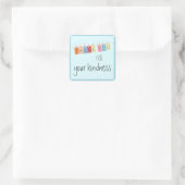 Vielen Dank für Ihre Freundlichkeits-Sticker Quadratischer Aufkleber (Tasche)