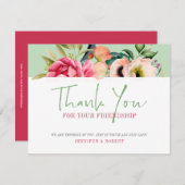 Vielen Dank für Ihre Freundschaft Boho Blume Dankeskarte (Vorne/Hinten)