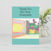 Vielen Dank für Ihre Gastfreundschaft Dankeskarte (Stehend Vorderseite)