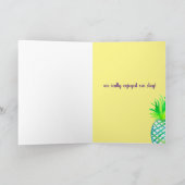 Vielen Dank für Ihre Gastfreundschaft Pinaple Fruc Karte (Innenseite)