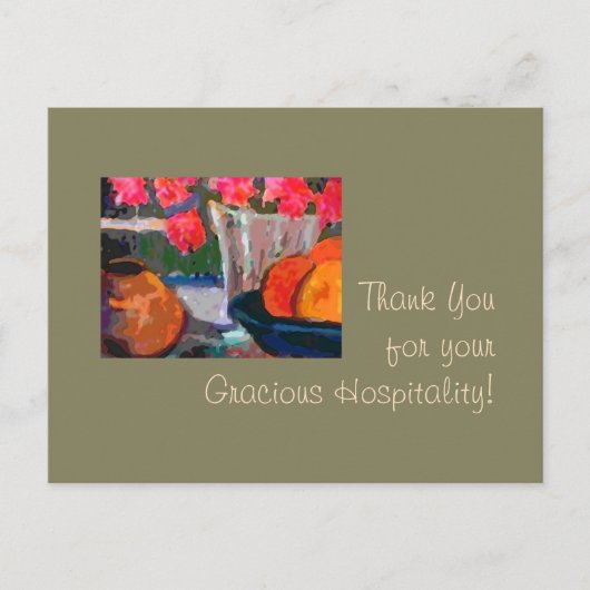Vielen Dank für Ihre Gastfreundschaft! Postkarte (Vorderseite)