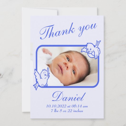 Vielen Dank für Ihre Geburtshilfekarte Ankündigung (Vorderseite)