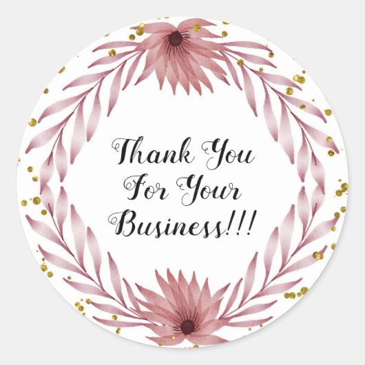 VIELEN DANK FÜR IHRE GESCHÄFTSSTUCKER!! RUNDER AUFKLEBER (Vorderseite)