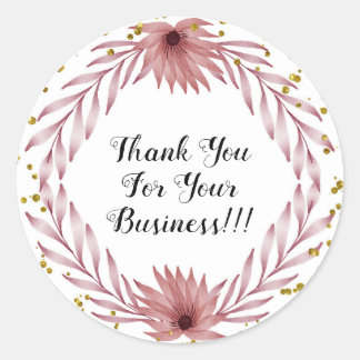 VIELEN DANK FÜR IHRE GESCHÄFTSSTUCKER!! RUNDER AUFKLEBER