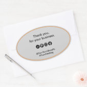 Vielen Dank für Ihre Geschäftsverbindung & Folgen Ovaler Aufkleber (Umschlag)