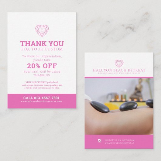 Vielen Dank für Ihre Gesundheit Foto Werbeaktion 2 Visitenkarte (Vorne/Hinten)