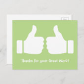 Vielen Dank für Ihre großartige Arbeit Postkarte (Vorne/Hinten)