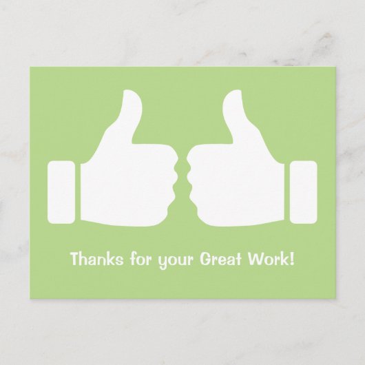 Vielen Dank für Ihre großartige Arbeit Postkarte (Vorderseite)