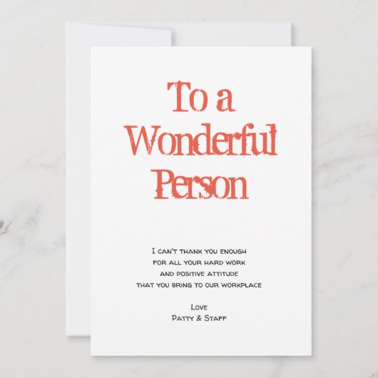 Vielen Dank für Ihre große Boss-oder Personal-Wert Dankeskarte (Rückseite)