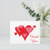 Vielen Dank für Ihre Herzen von Janz White Postkarte (Stehend Vorderseite)