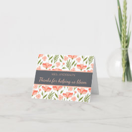 Vielen Dank für Ihre Hilfe für uns Bloom Lehrer Da Dankeskarte