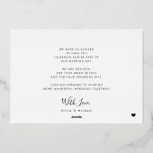 Vielen Dank für Ihre Hochzeit 3 Foto elegante Gold Folieneinladung (Rückseite)