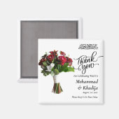Vielen Dank für Ihre Hochzeit Bouquet Blume Nikah  Magnet (Vorderseite/Rückseite)