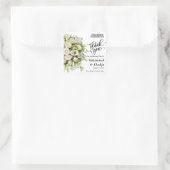 Vielen Dank für Ihre Hochzeit Bouquet Blume Nikah  Quadratischer Aufkleber (Tasche)